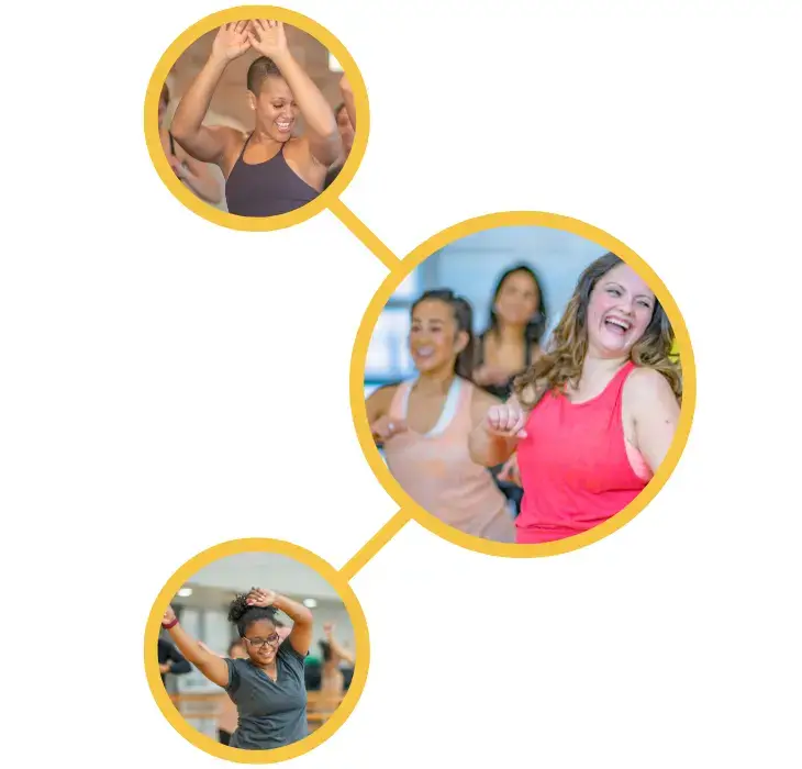 Adults at Rhythm & Heart dance class