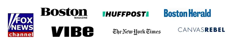 Media logos from outlets Belén Pereyra has been featured in.